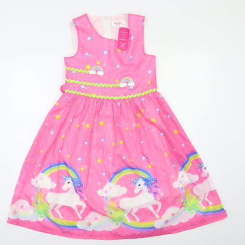Sunny Fashion Girls Pink   Fit & Flare  Size 11 Years  - Unicorns