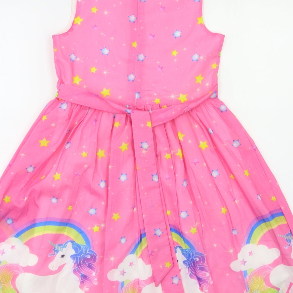 Sunny Fashion Girls Pink   Fit & Flare  Size 11 Years  - Unicorns