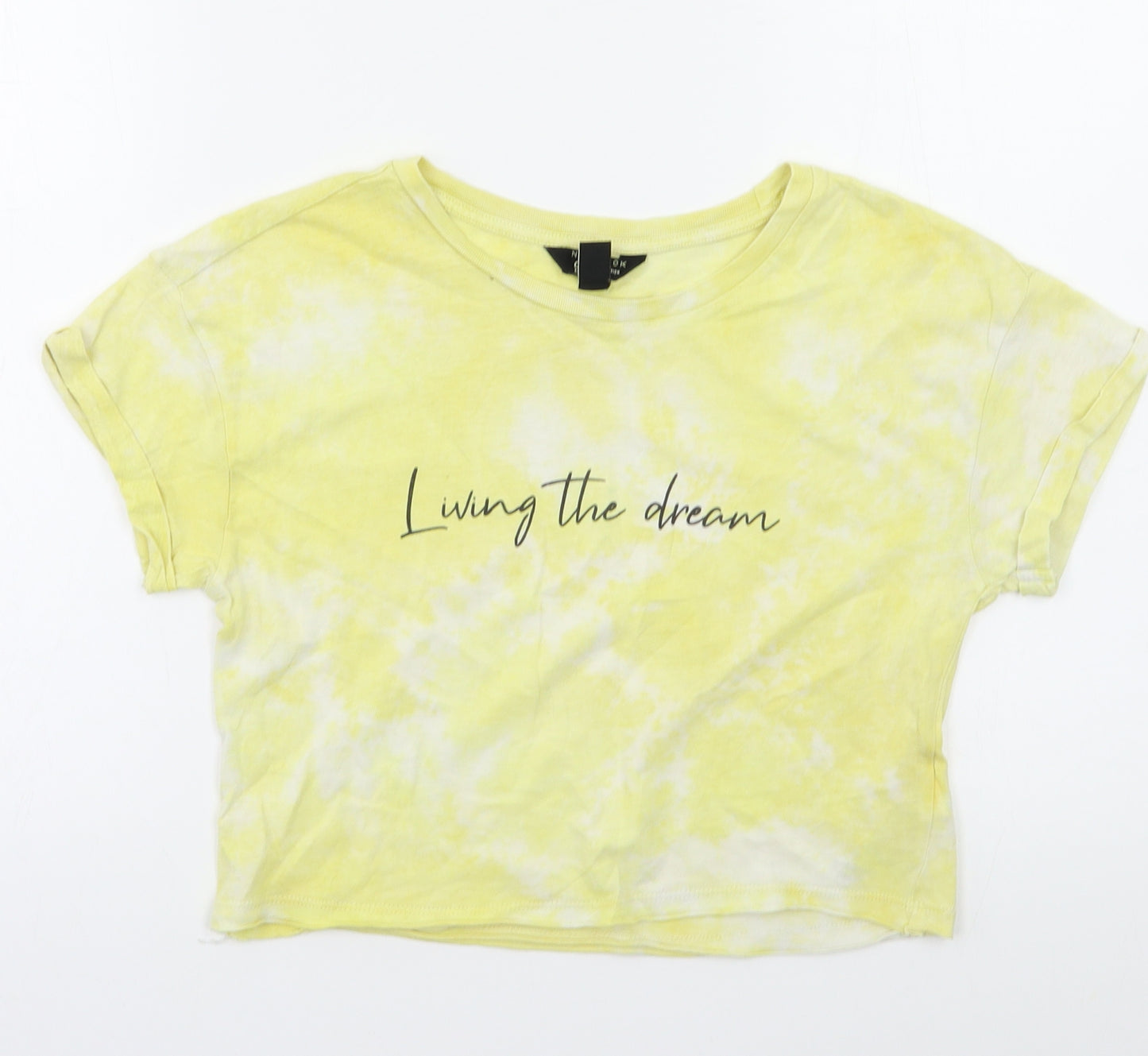New Look Girls Yellow Batik  Basic T-Shirt Size 10 Years
