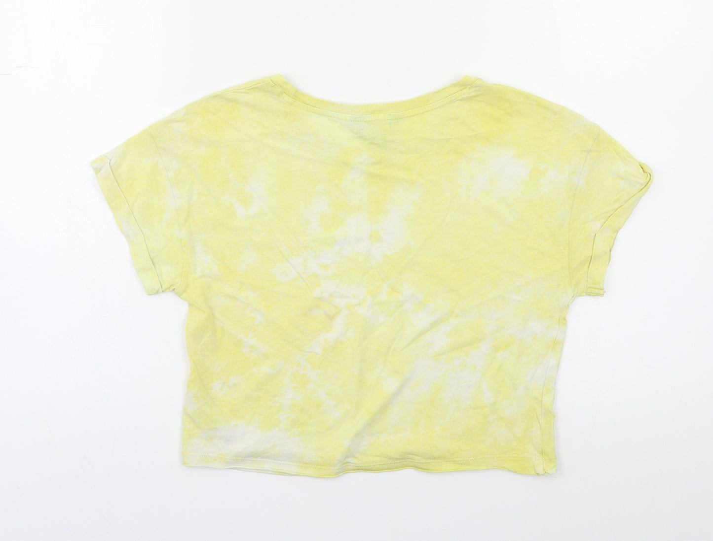 New Look Girls Yellow Batik  Basic T-Shirt Size 10 Years