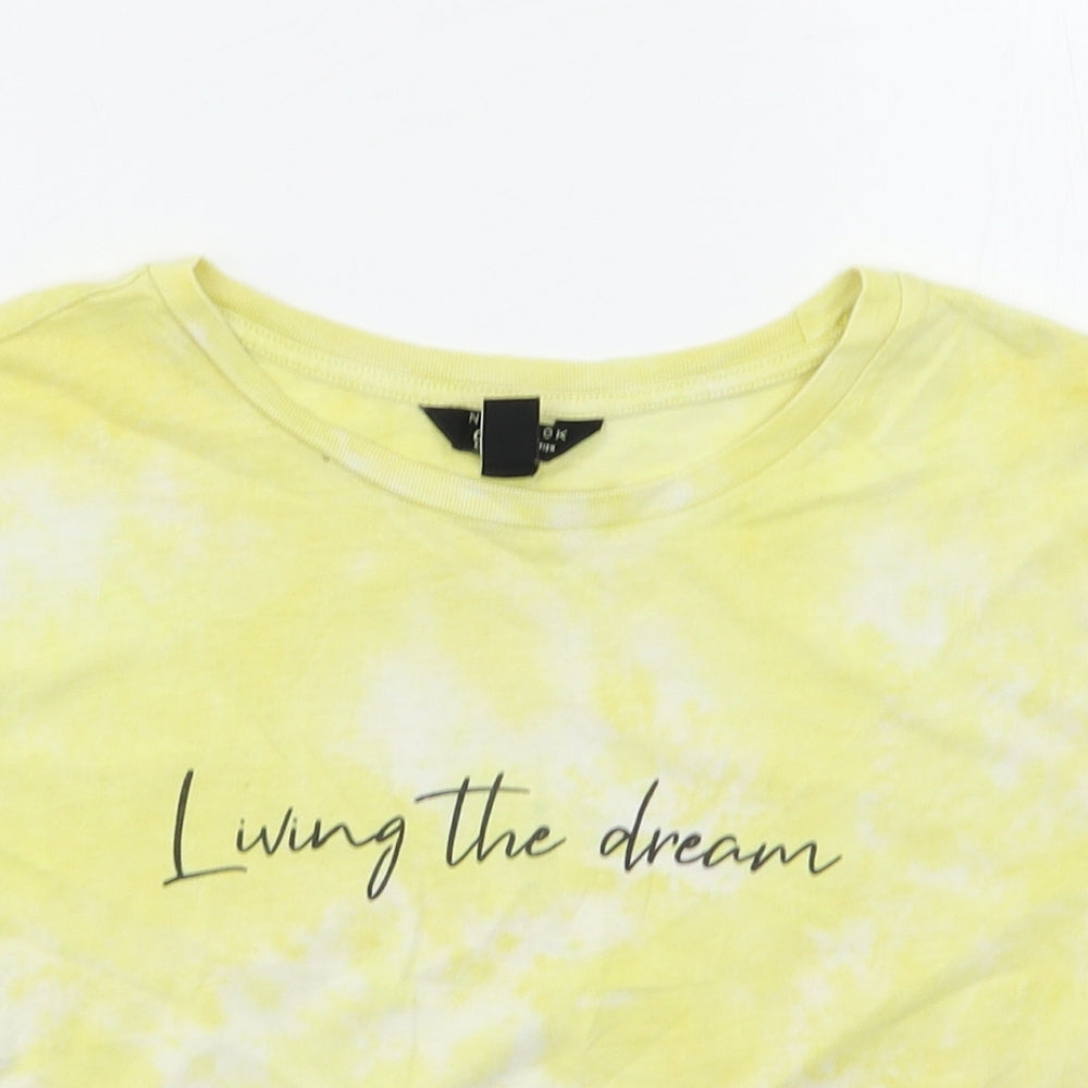 New Look Girls Yellow Batik  Basic T-Shirt Size 10 Years