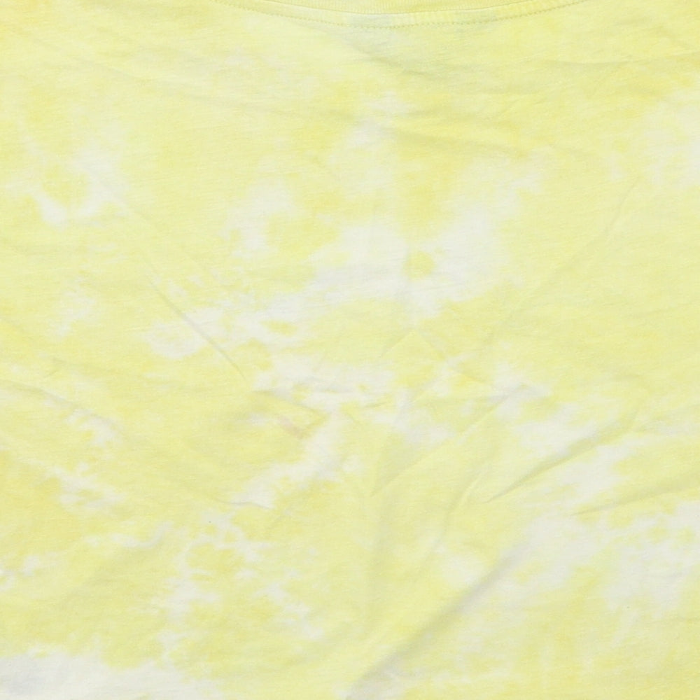 New Look Girls Yellow Batik  Basic T-Shirt Size 10 Years