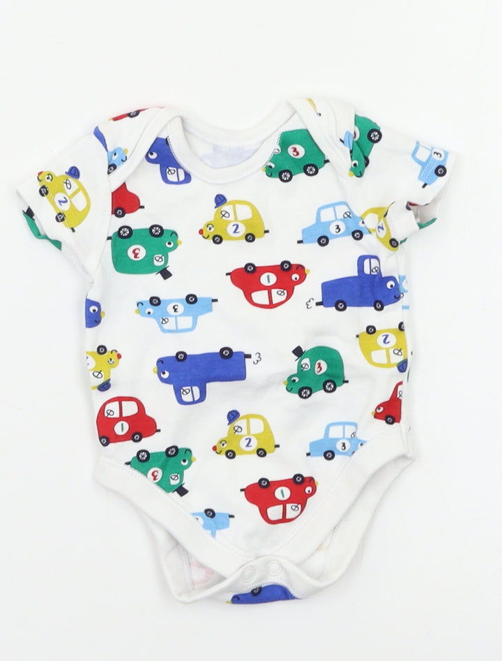 Pep&Co Baby White Geometric  Babygrow One-Piece Size 0-3 Months