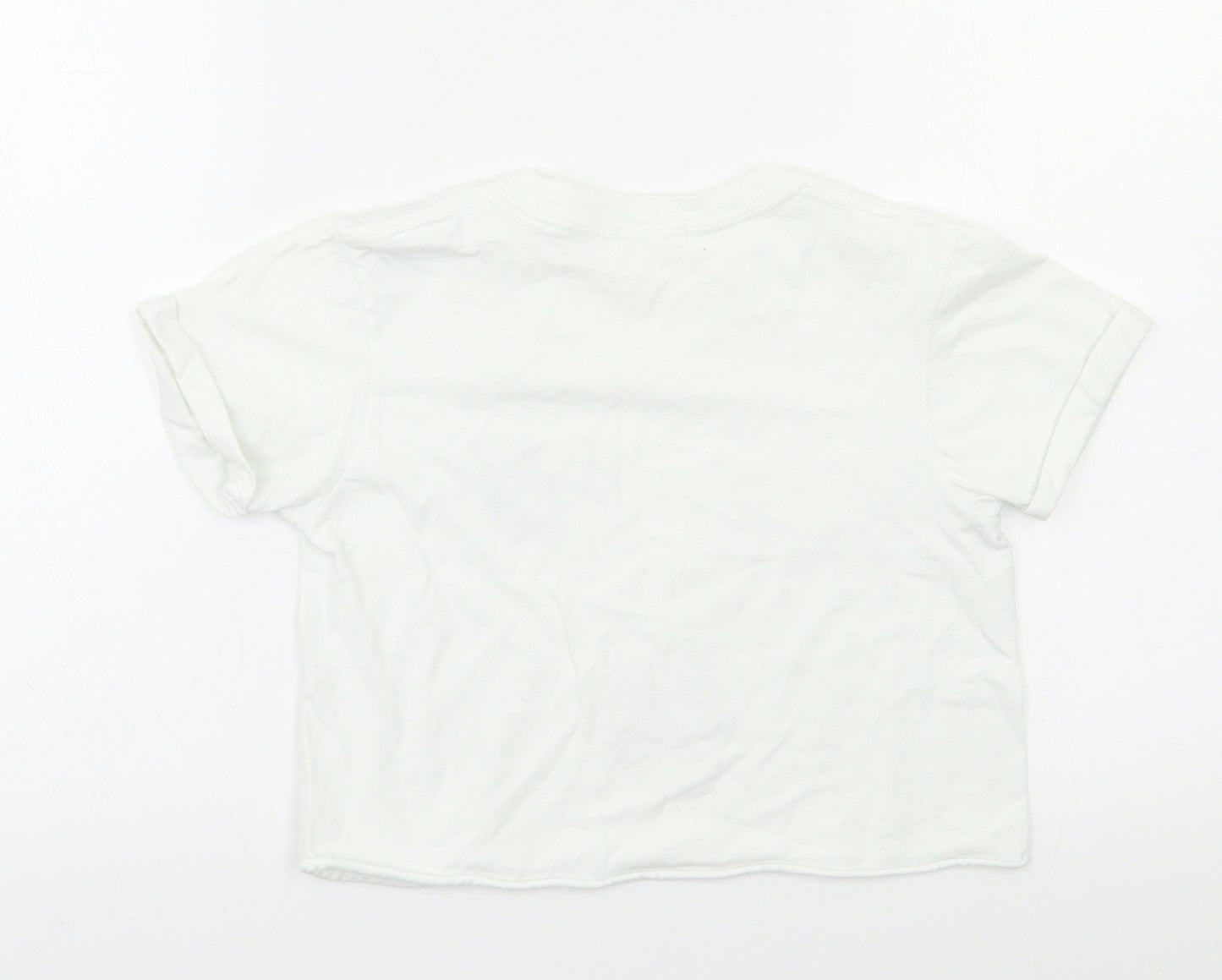 Lipsy Girls White   Cropped T-Shirt Size 10 Years