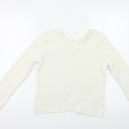 Matalan Girls White   Pullover Jumper Size 12 Years