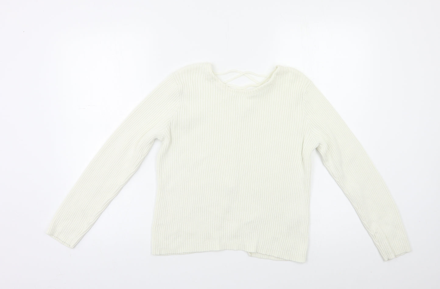 Matalan Girls White   Pullover Jumper Size 12 Years