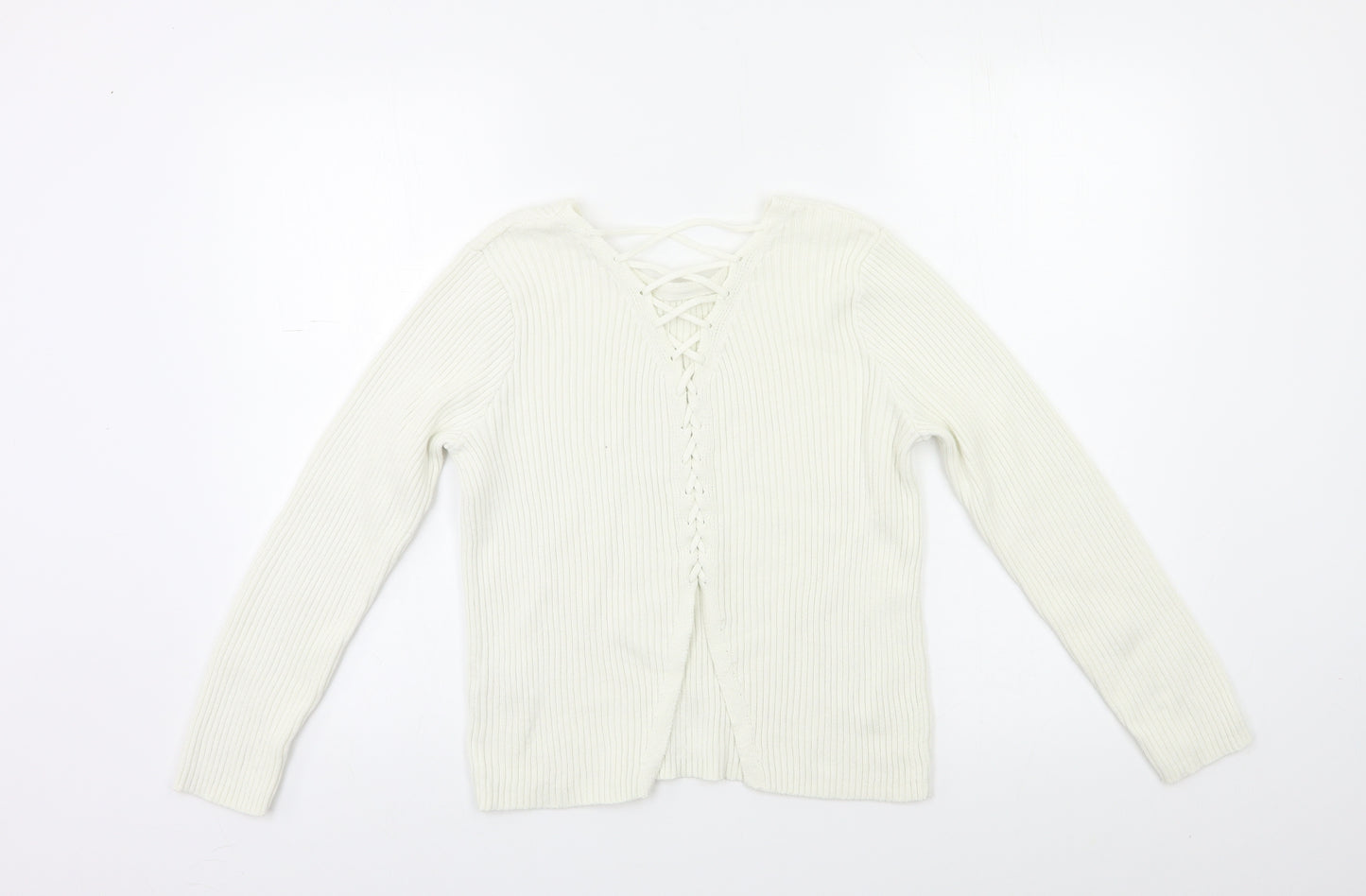 Matalan Girls White   Pullover Jumper Size 12 Years