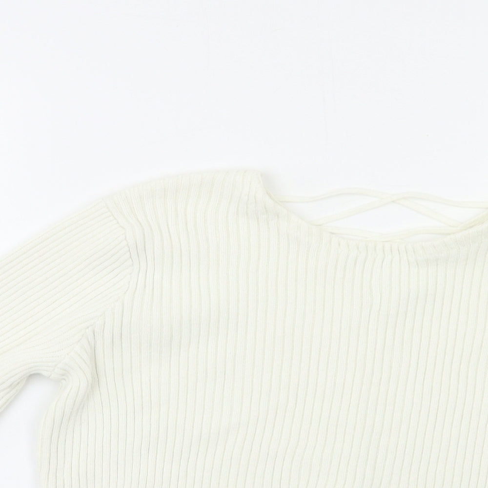 Matalan Girls White   Pullover Jumper Size 12 Years