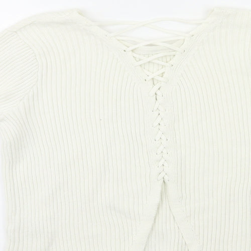 Matalan Girls White   Pullover Jumper Size 12 Years