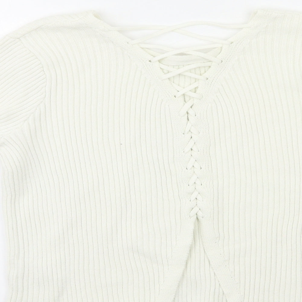 Matalan Girls White   Pullover Jumper Size 12 Years