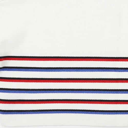 New Look Girls White Striped  Pullover Jumper Size 9 Years