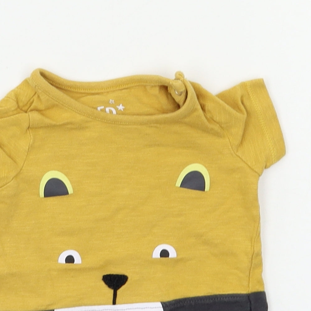 F&F Baby Yellow   Basic T-Shirt Size 0-3 Months  - Monster