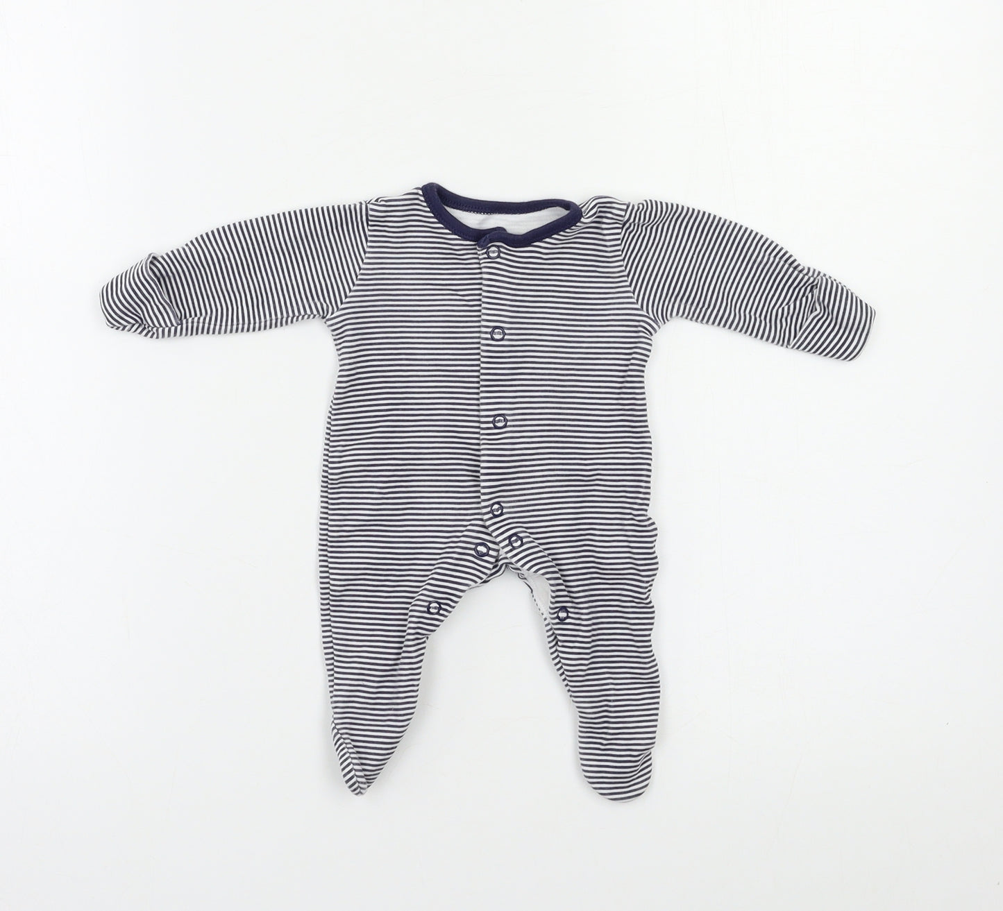 George Baby Blue Striped  Babygrow One-Piece Size 0-3 Months