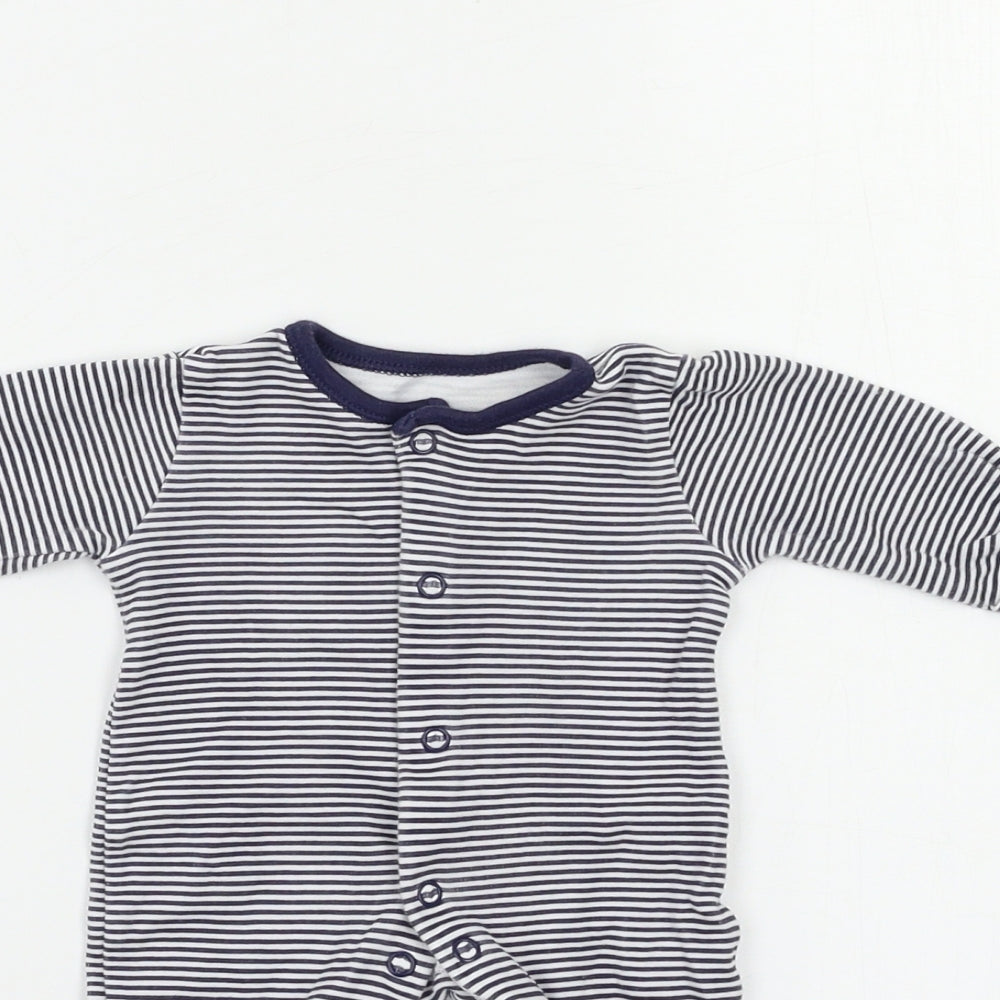 George Baby Blue Striped  Babygrow One-Piece Size 0-3 Months