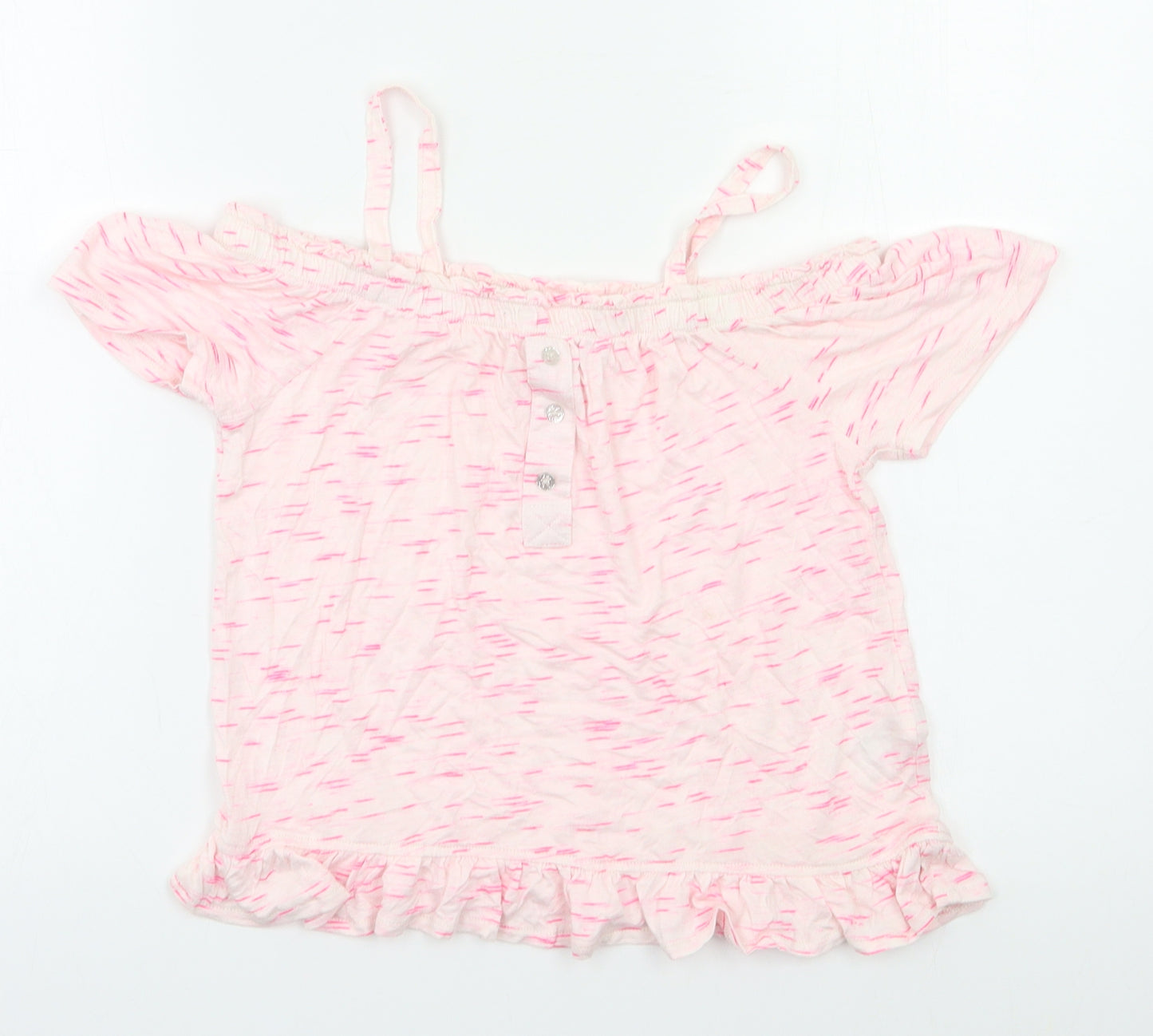 I love Girlswear Girls Pink Striped  Basic Blouse Size 9 Years