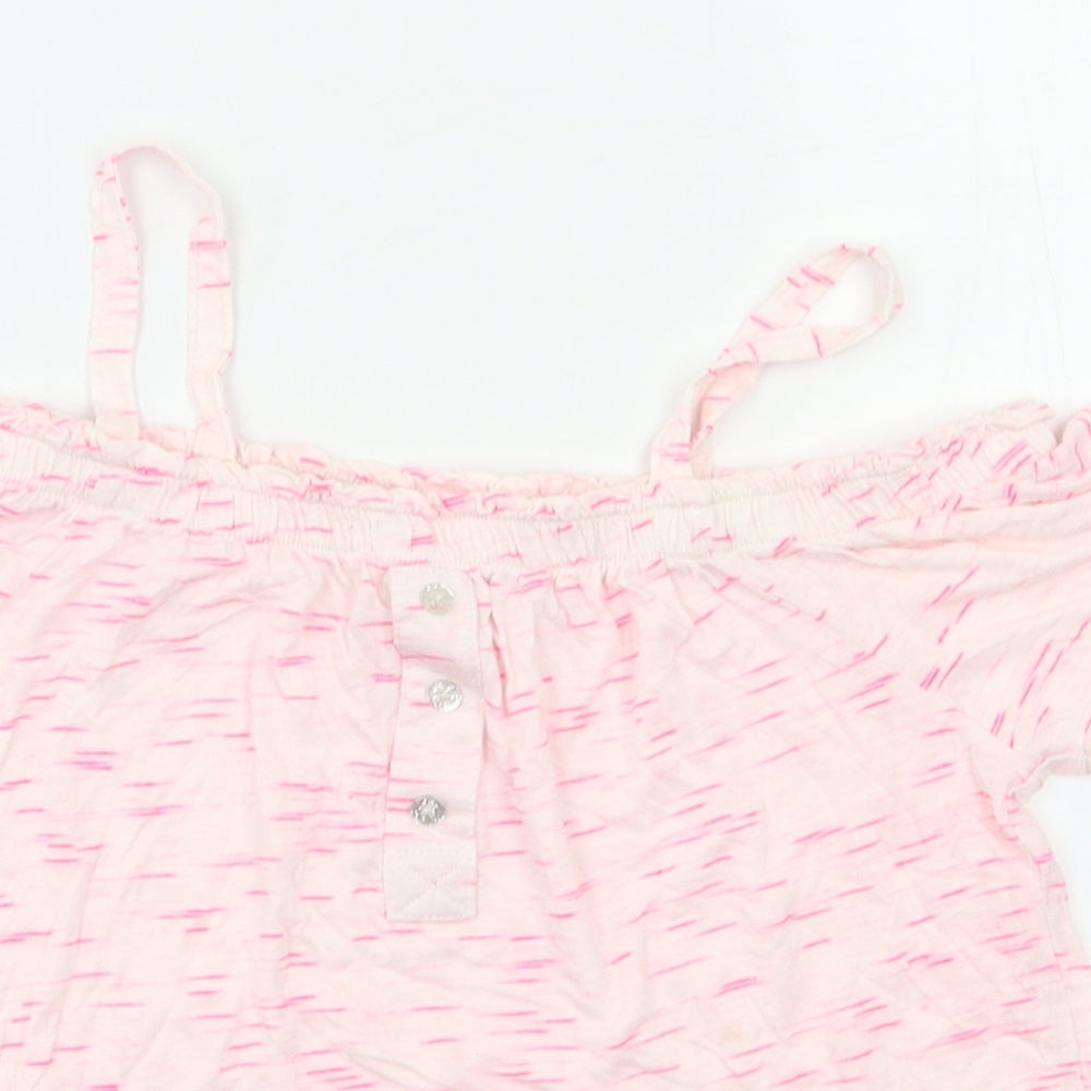 I love Girlswear Girls Pink Striped  Basic Blouse Size 9 Years