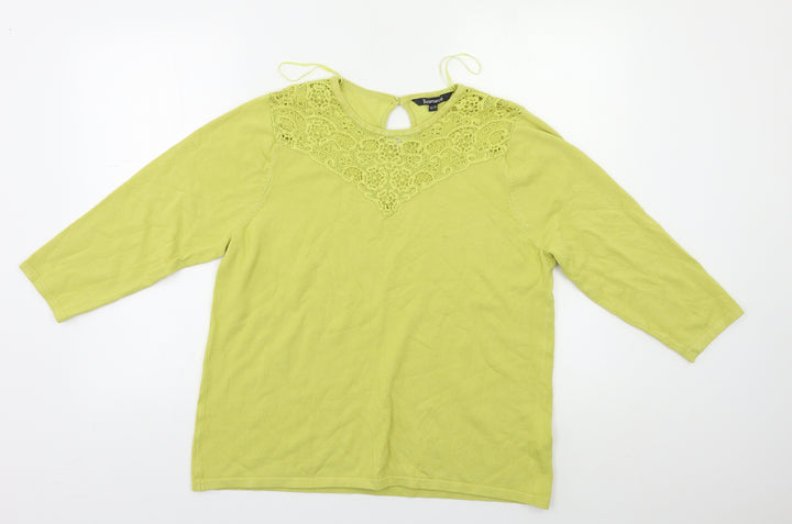 Bonmarché Womens Green Pullover Jumper Size 18