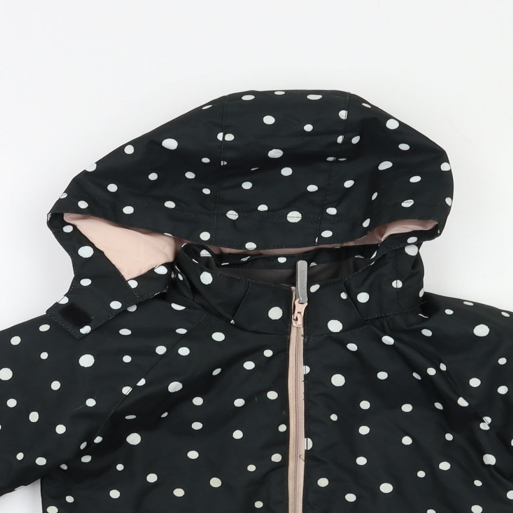 H&M Girls Black Polka Dot  Puffer Jacket Jacket Size 2-3 Years