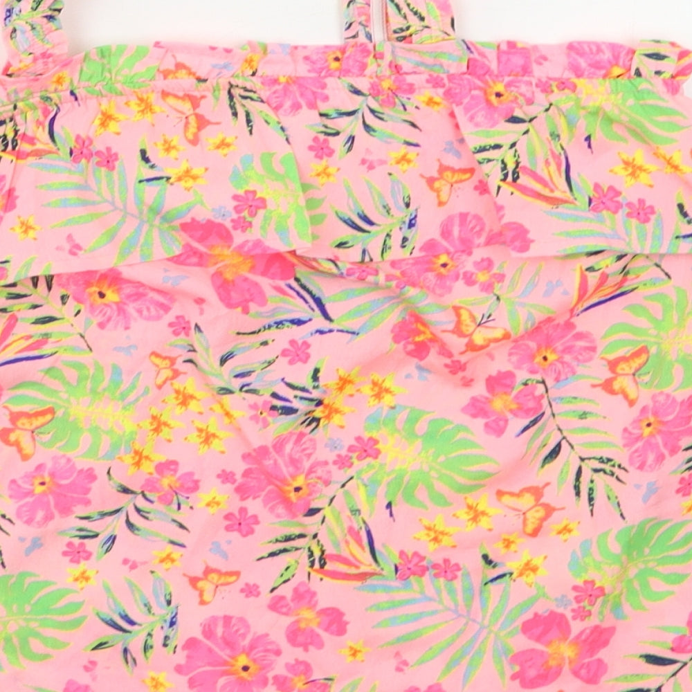 Primark Girls Pink Floral  Basic Blouse Size 11 Years