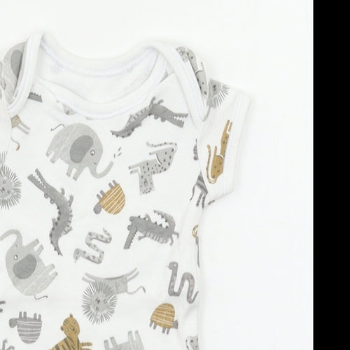 George Baby White Geometric  Romper One-Piece Size 0-3 Months
