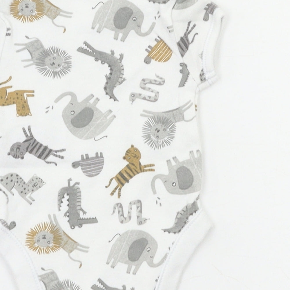 George Baby White Geometric  Romper One-Piece Size 0-3 Months