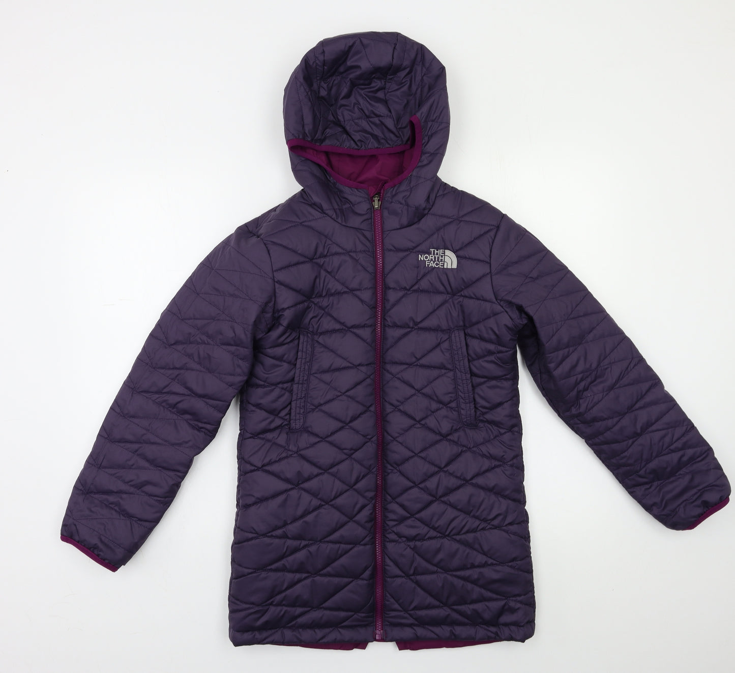 The North Face Girls Purple   Puffer Jacket Jacket Size 12 Years  - Reversible
