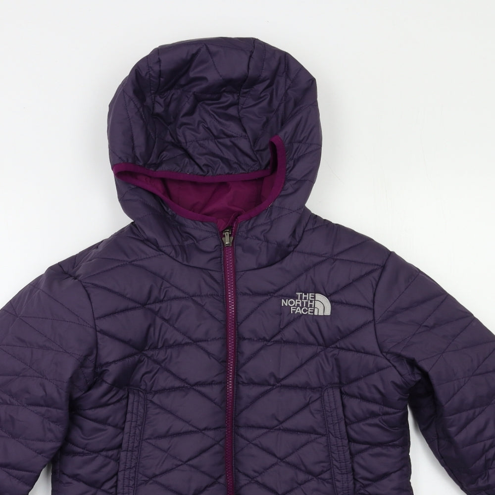 The North Face Girls Purple   Puffer Jacket Jacket Size 12 Years  - Reversible