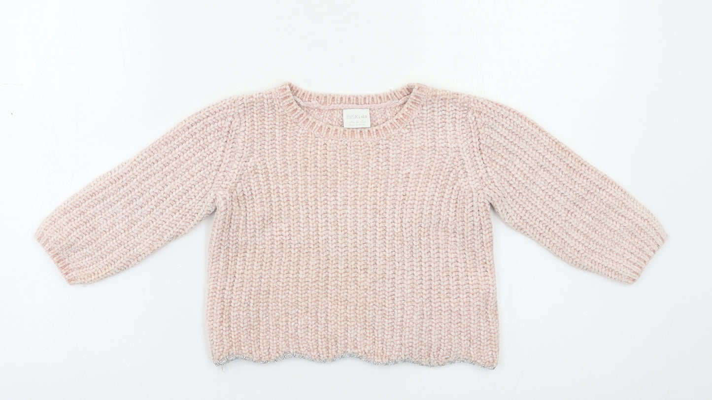 F&F Girls Pink   Pullover Jumper Size 2 Years