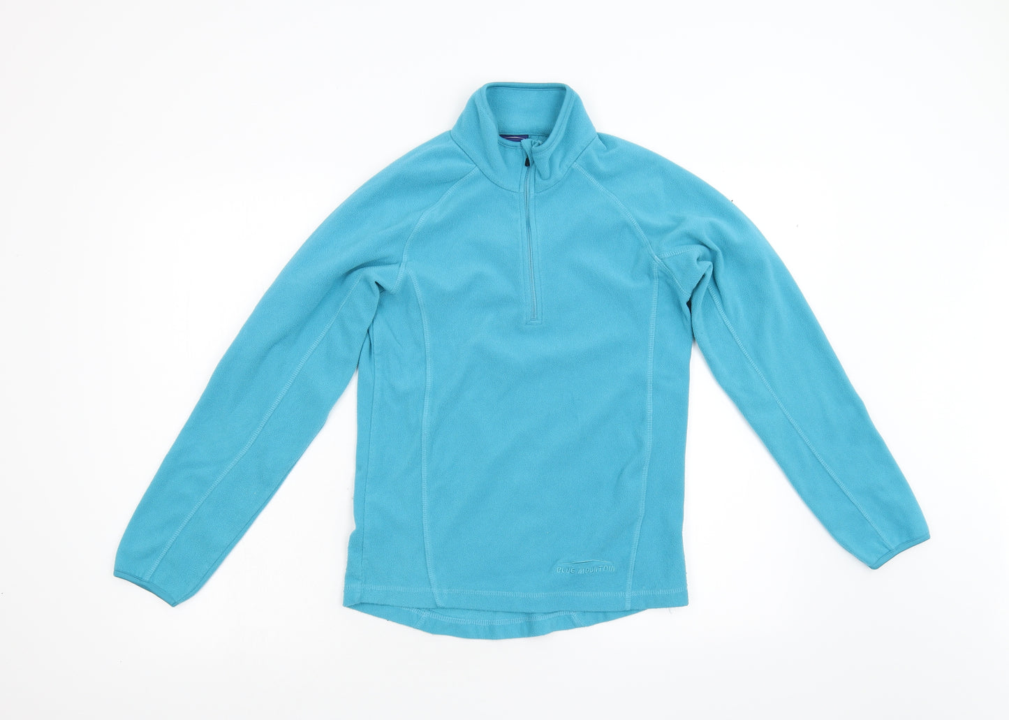 Blue Mountain Womens Blue  Fleece Henley Jumper Size S