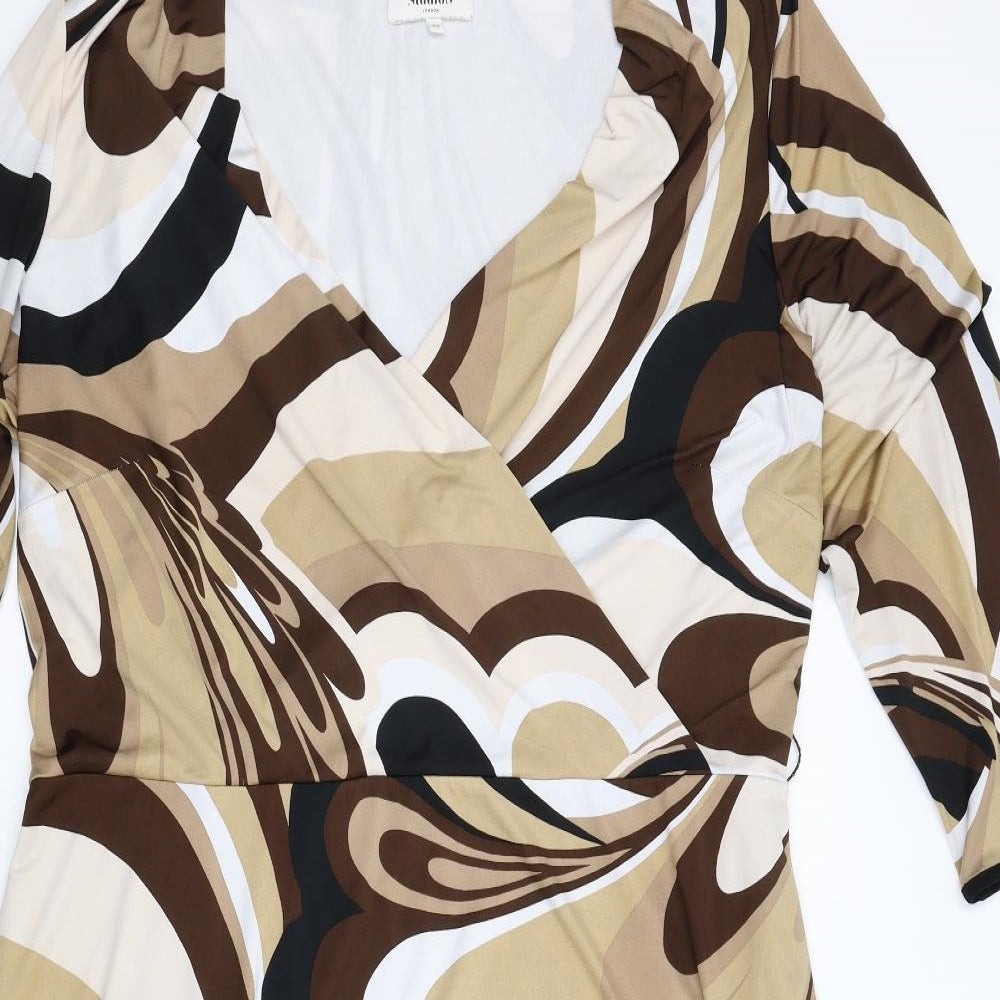 Studio 8 Womens Brown Geometric  Fit & Flare  Size 22