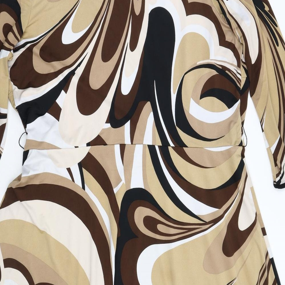 Studio 8 Womens Brown Geometric  Fit & Flare  Size 22