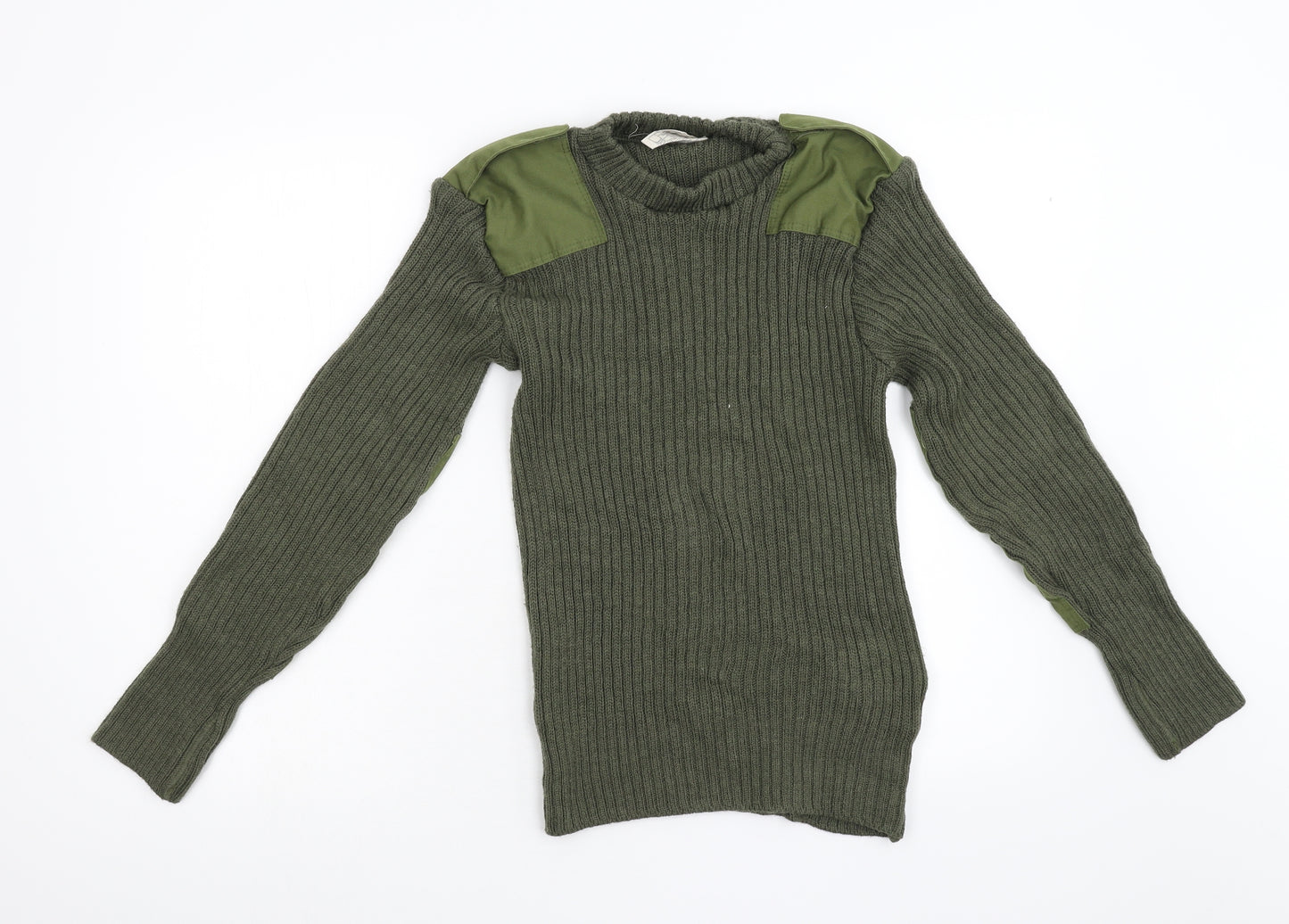Army Issue Mens Green  Knit Pullover Jumper Size S