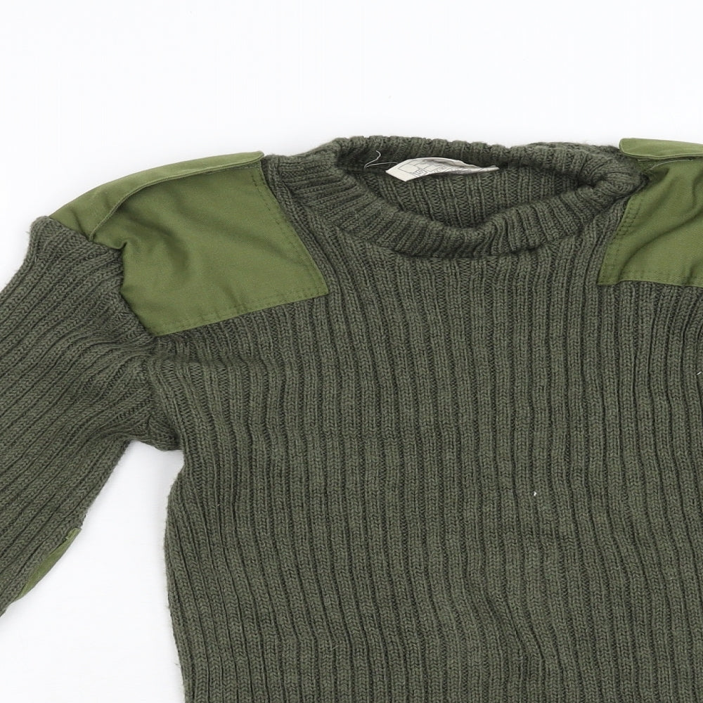 Army Issue Mens Green  Knit Pullover Jumper Size S