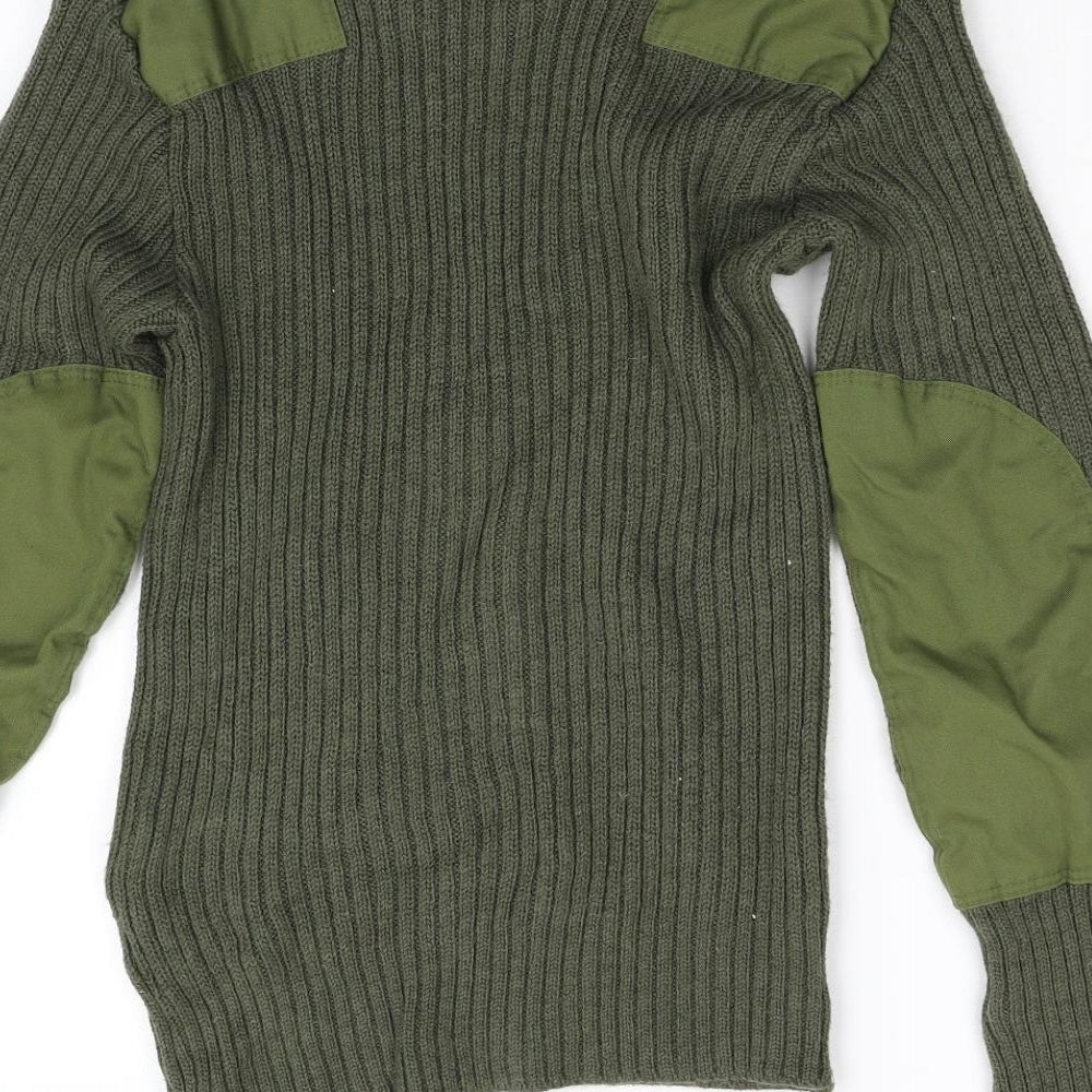 Army Issue Mens Green  Knit Pullover Jumper Size S