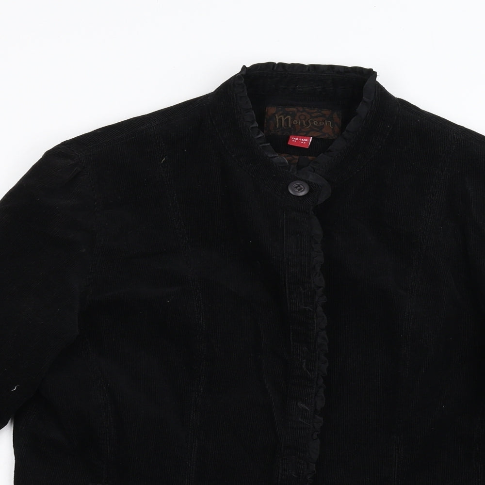 Monsoon Womens Black  Corduroy Jacket  Size 14