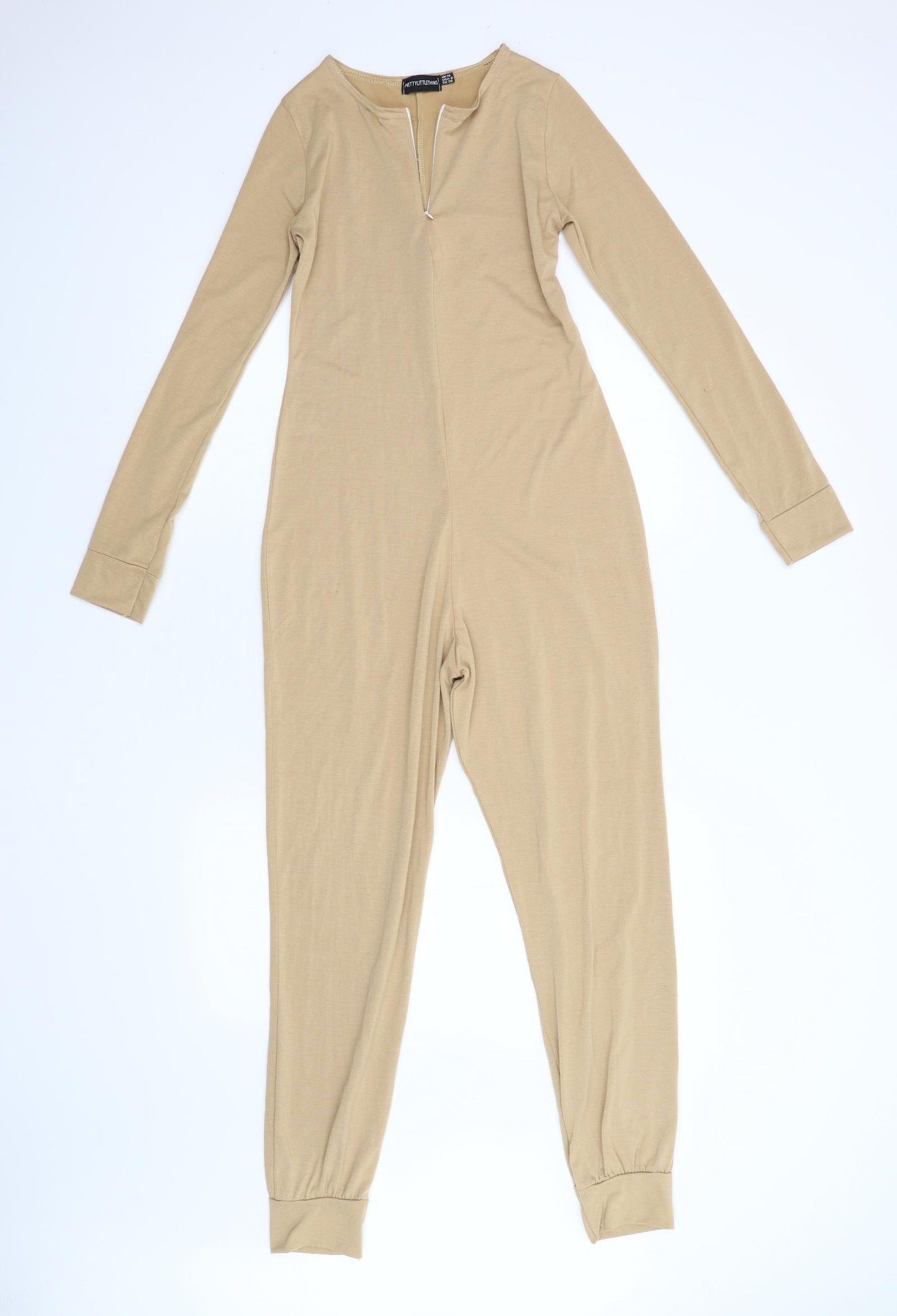 Pretty Little Thing Womens Beige   Jumpsuit One-Piece Size 10