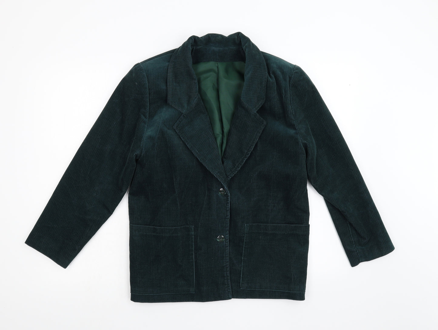Preworn Womens Green  Corduroy Jacket Blazer Size 12