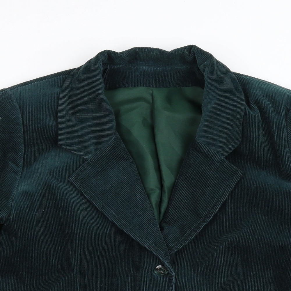 Preworn Womens Green  Corduroy Jacket Blazer Size 12