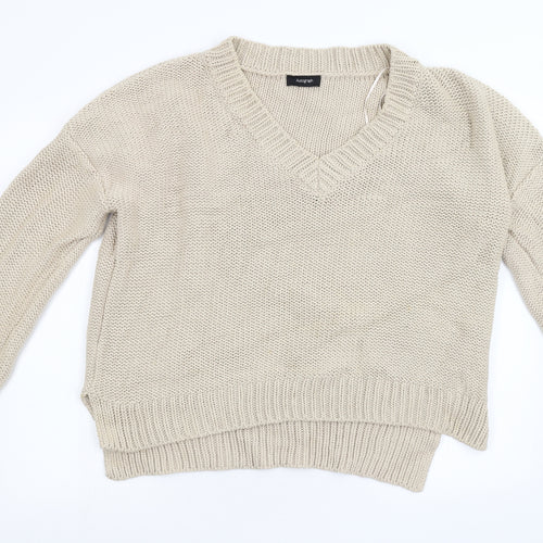 M&S Womens Beige  Knit Pullover Jumper Size 16