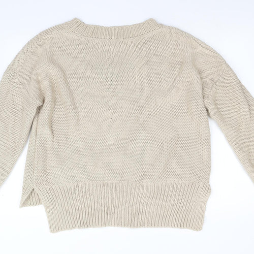 M&S Womens Beige  Knit Pullover Jumper Size 16