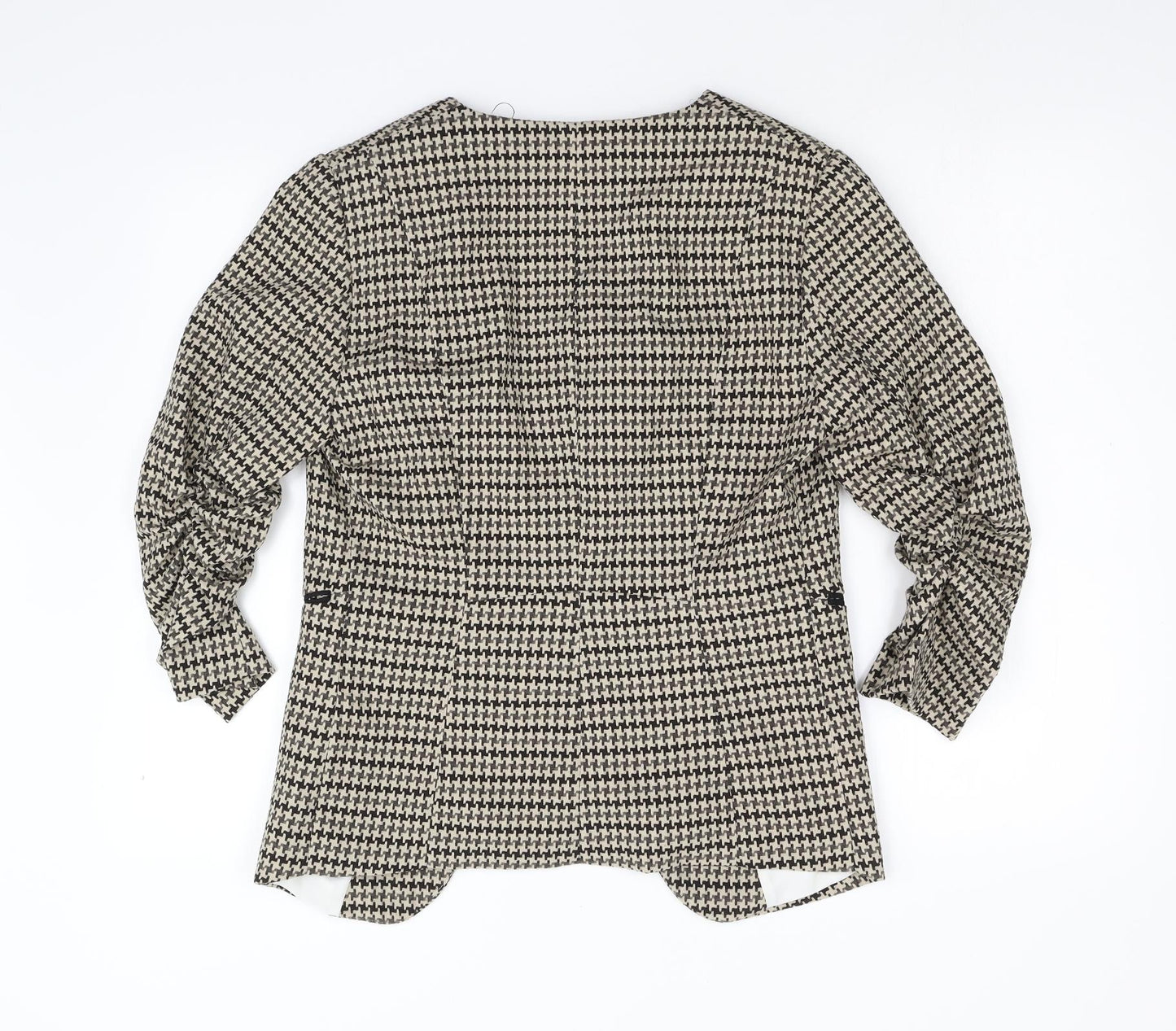 H&M Womens Brown Geometric  Jacket Blazer Size 10
