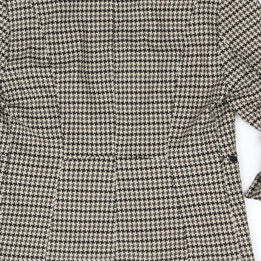 H&M Womens Brown Geometric  Jacket Blazer Size 10