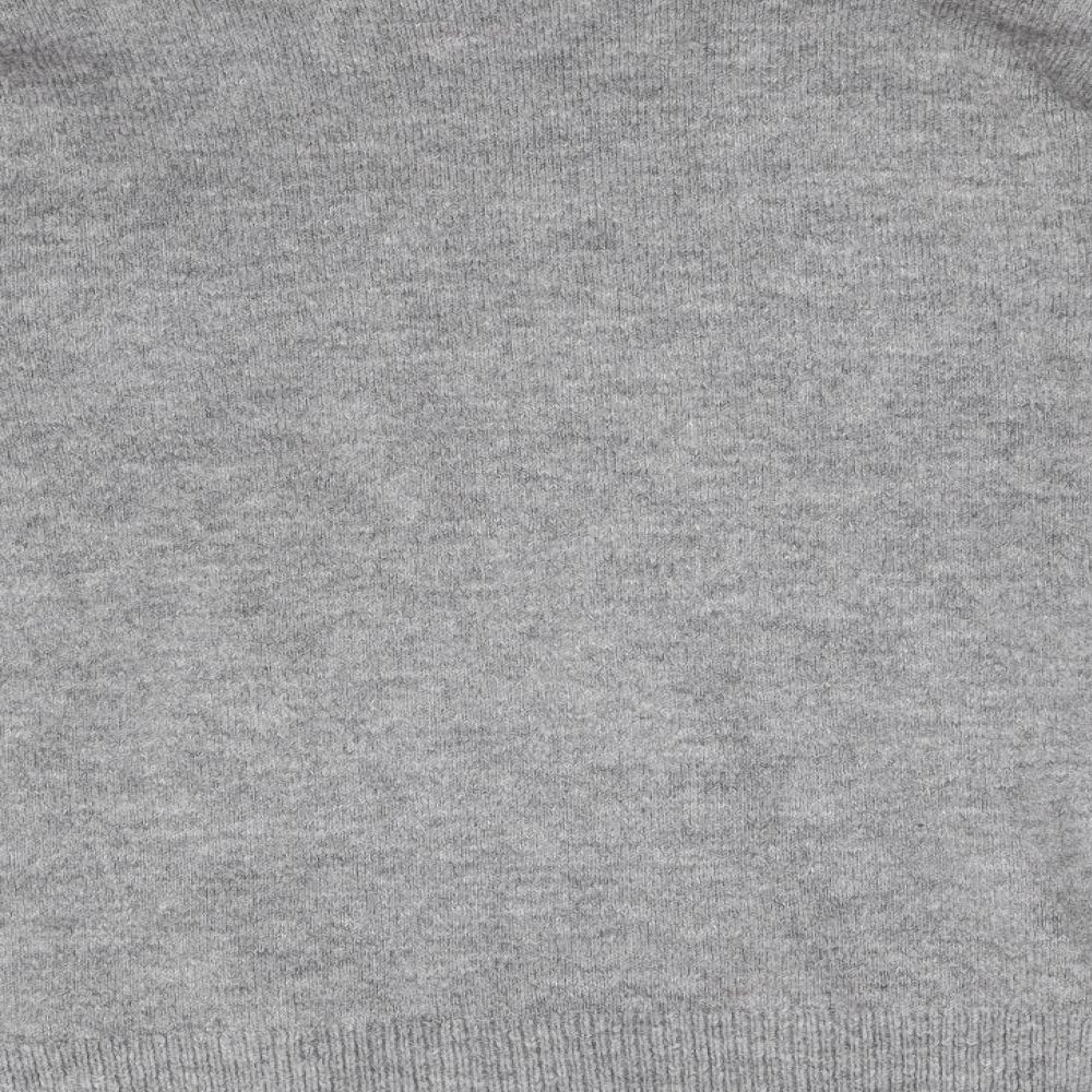 F&F Womens Grey Floral Knit Pullover Jumper Size 14