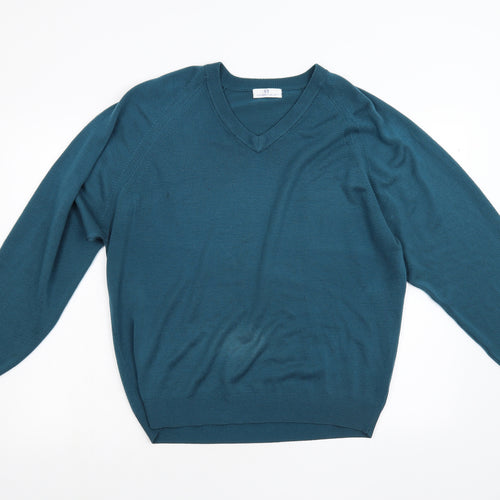 Essential Mens Green  Knit Pullover Jumper Size S