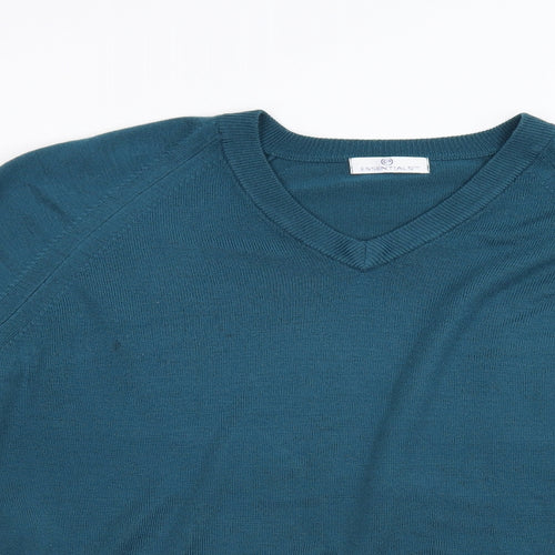 Essential Mens Green  Knit Pullover Jumper Size S
