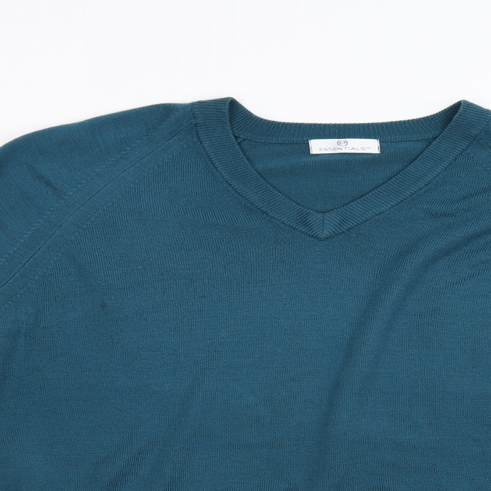 Essential Mens Green  Knit Pullover Jumper Size S