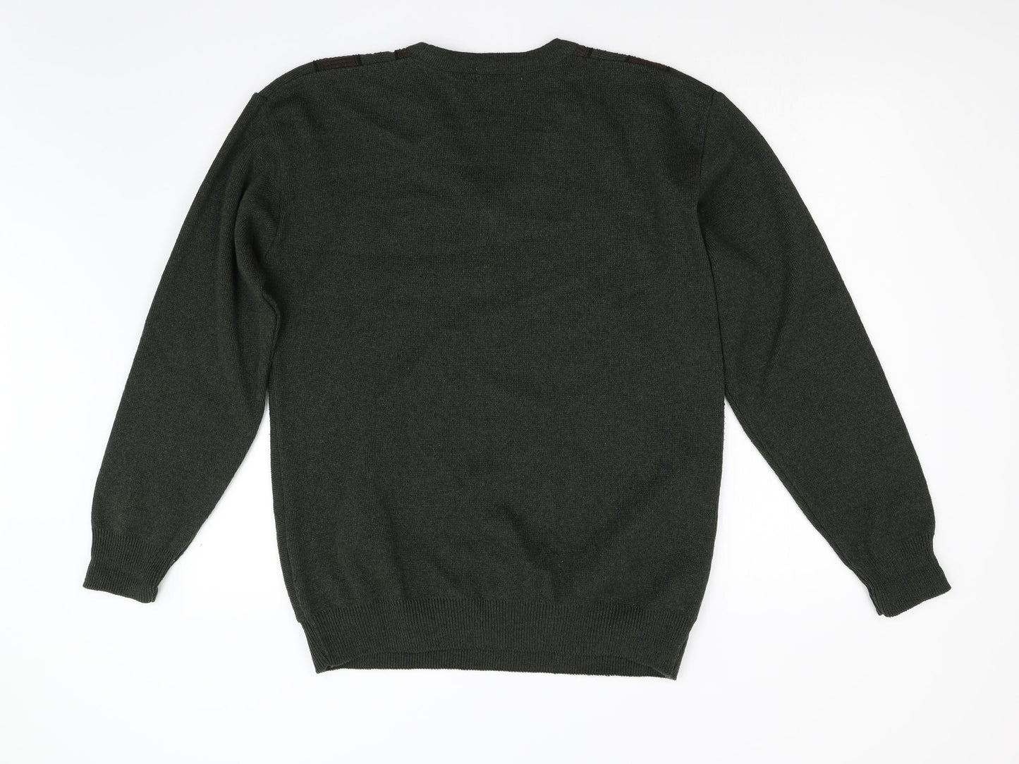 Greenwoods Mens Green Argyle/Diamond Knit Pullover Jumper Size M