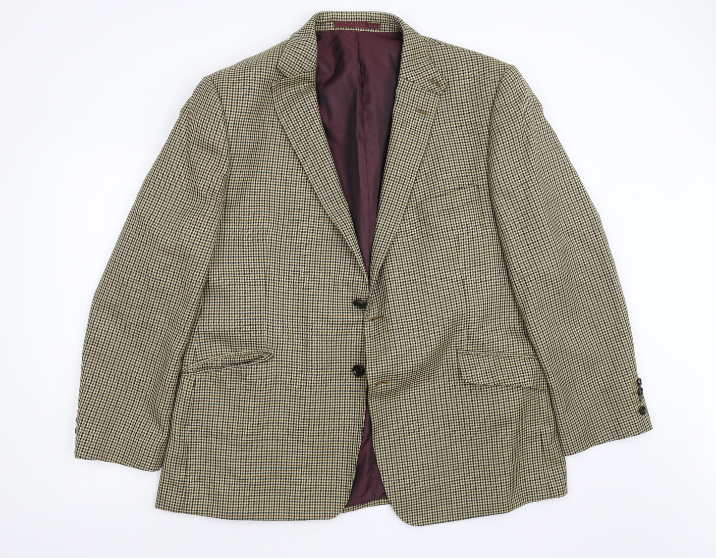 M&S Mens Brown Houndstooth  Jacket Blazer Size 46