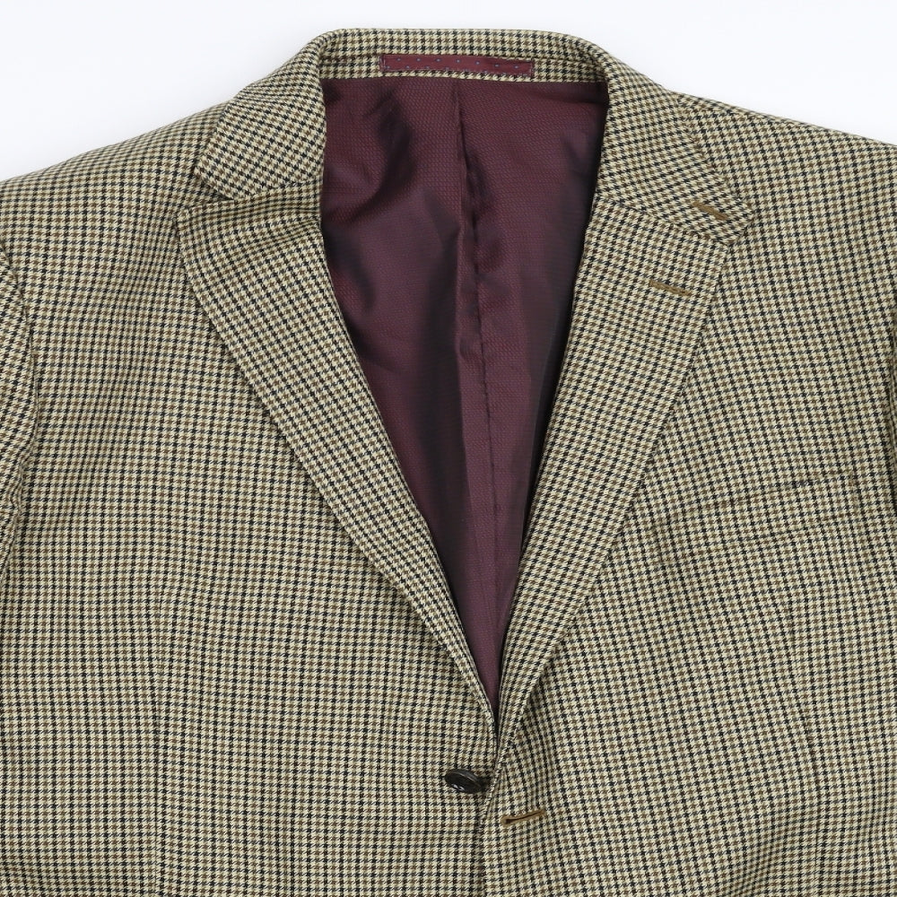 M&S Mens Brown Houndstooth  Jacket Blazer Size 46
