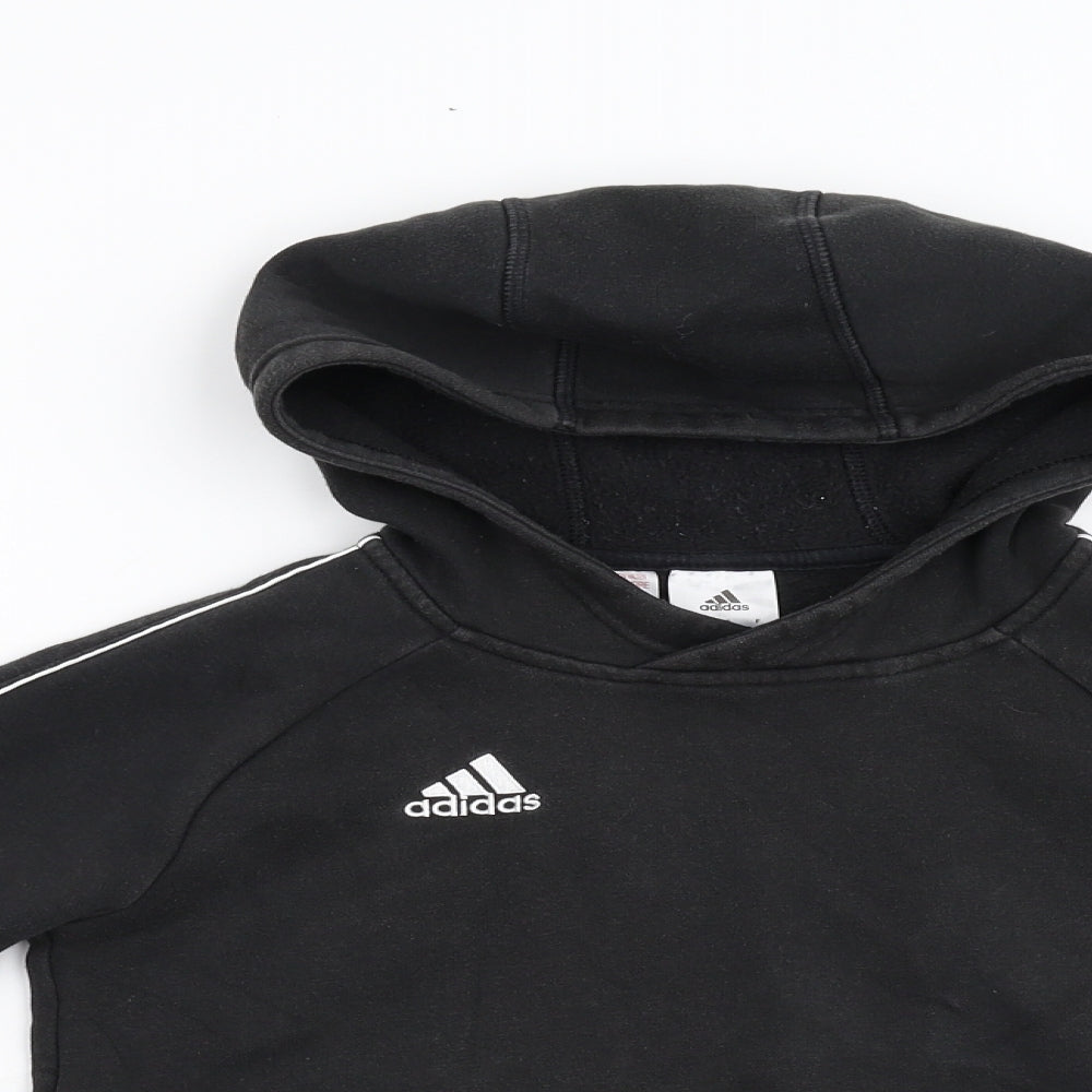 adidas Boys Black   Pullover Hoodie Size 9-10 Years